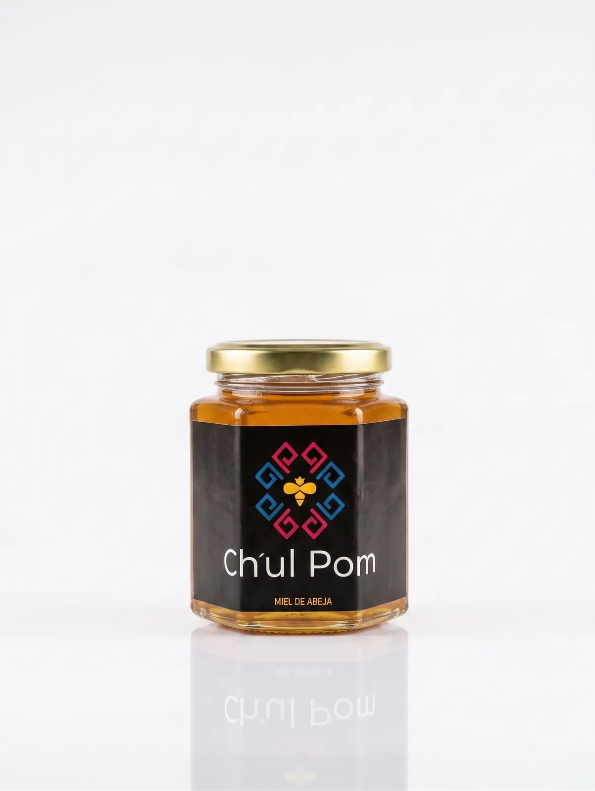 Miel de abeja en Botella cristal hexagonal 500 g